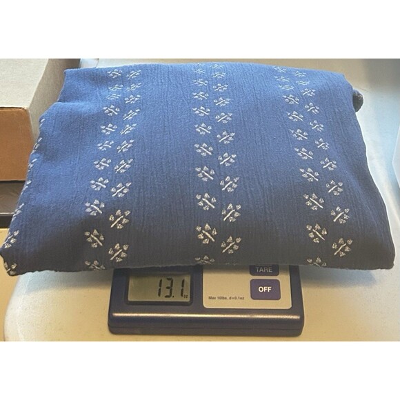 J. Jill Women's Large Floral Embroidered Peasant Blue‎ Batik Print Dress - Picture 13 of 13